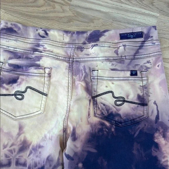 Orange and Purple Tie-Dye Leggings - Picture 4 of 6